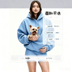 Solid Colour Hoodie With Pet Pocket For Women