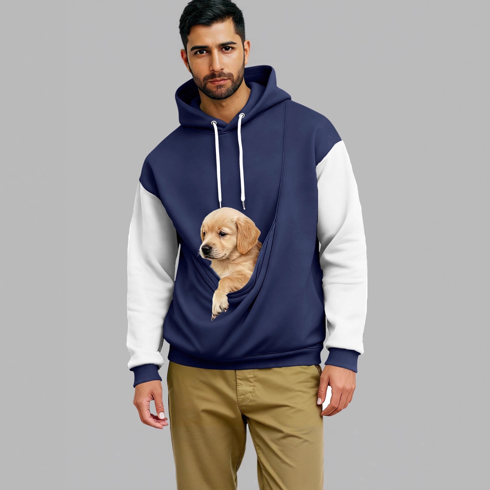 Men's 3D Digital Print Hoodie Loose Casual Long Sleeve Pullover