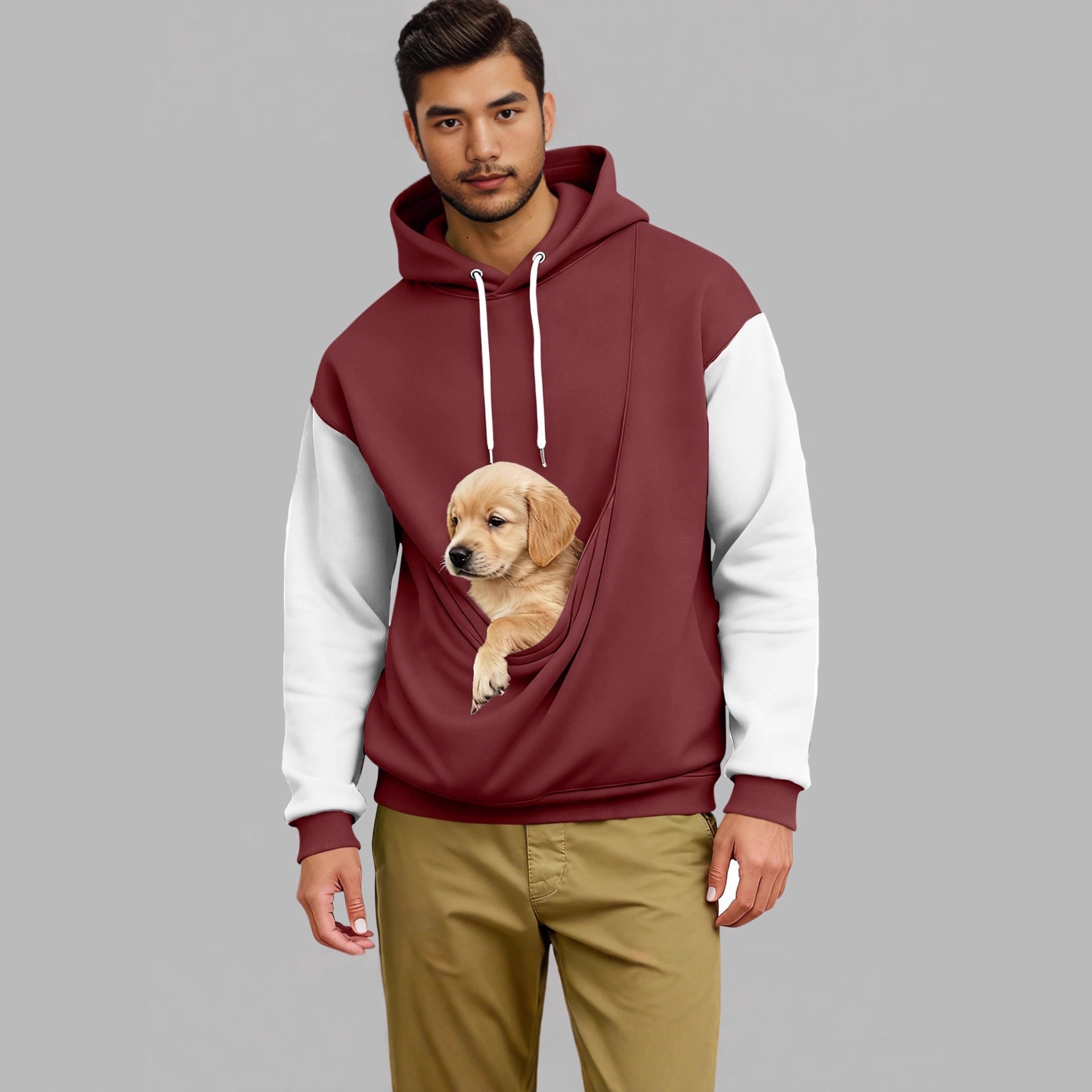 Men's 3D Digital Print Hoodie Loose Casual Long Sleeve Pullover