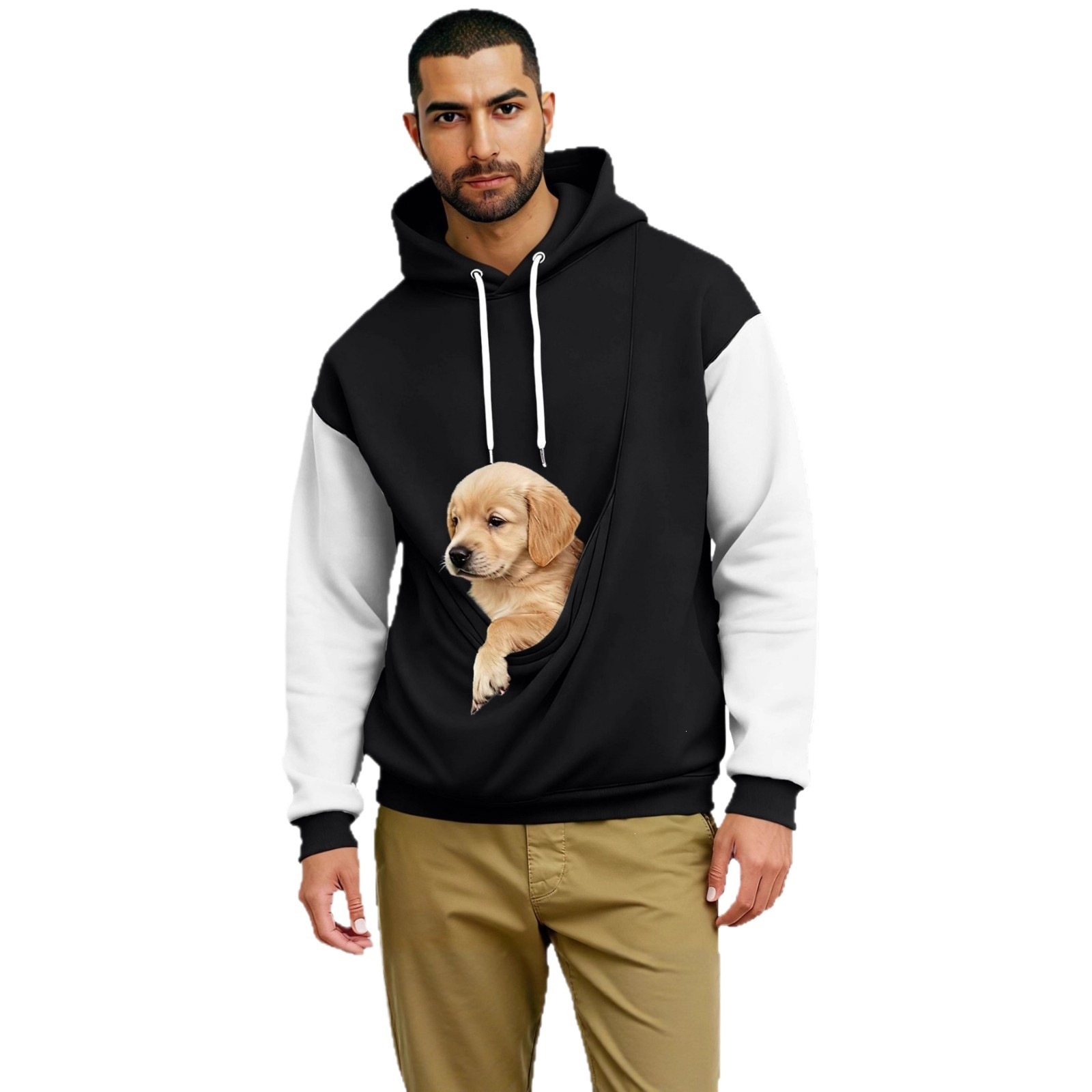 Men's 3D Digital Print Hoodie Loose Casual Long Sleeve Pullover