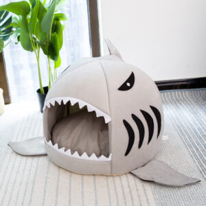 Cartoon Shark Cat Bed High Resilience Sponge