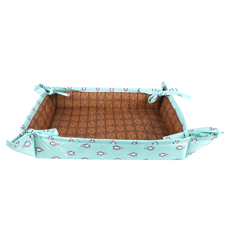 Summer Cool Mat Dual-Use Cat Bed with Bow - Image 5