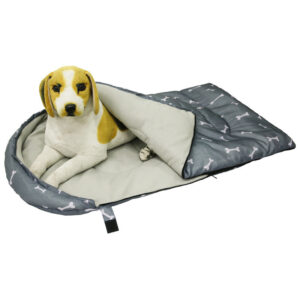 Dog Bone Pattern Sleeping Bag Compressible Pet Bed