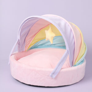 Rainbow Cat Bed Two Way Pet House Semi Enclosed