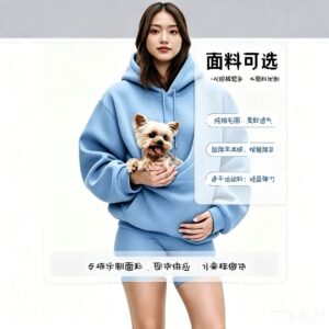 Women's Solid Color Hooded Sweatshirt with Pet Pocket - wholesale Pet Apparel & Accessories