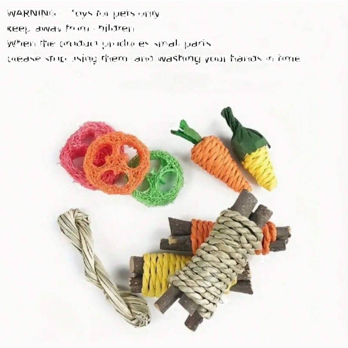 Pet Rabbit Guinea Pig Fun Toy Hamster Bunny Chew Set - Image 3