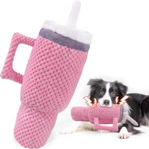 Plush Water Cup Pet Squeaky Chew Toy