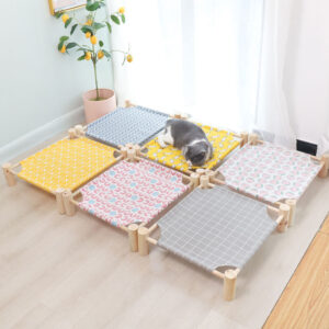 Wooden Pet Cot Removable Washable Four-Season Cat Bed