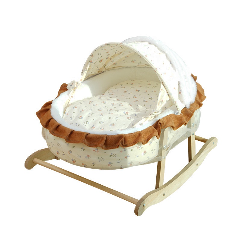 French Style Rocking Cat Bed Winter Warm Semi-Enclosed Sleeping Bag - Image 5