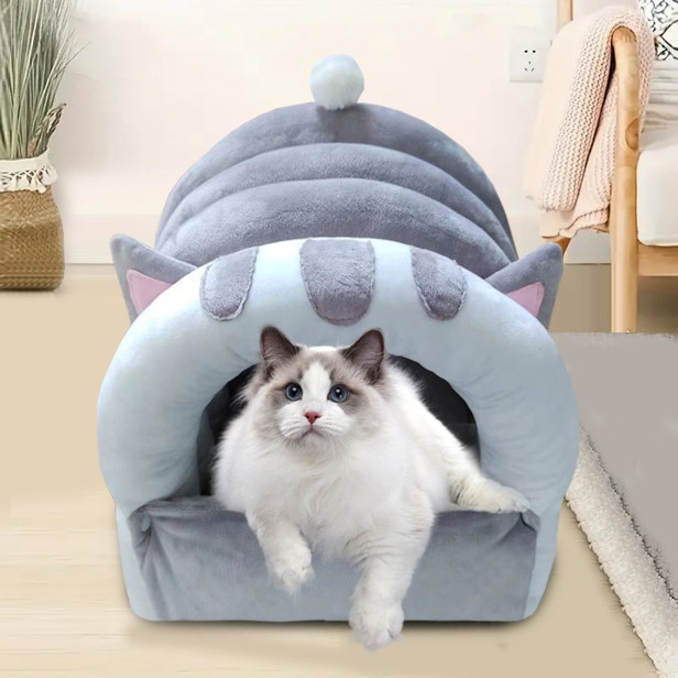 Enclosed Warm Dog Bed for Cats & Pets