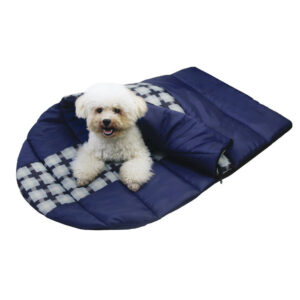 Waterproof Dog Sleeping Bag Blue Plaid 90x53x69cm