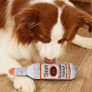Plush Wine Bottle Squeaky Dog Chew Toy