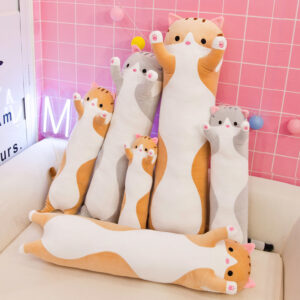 Long Cat Plush Pillow 50cm Pink