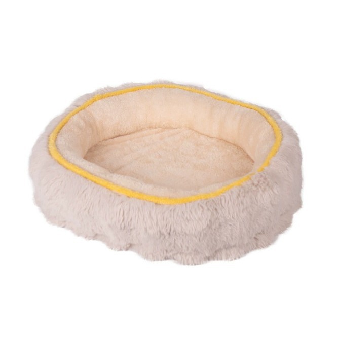 Open Bubble Fleece Rabbit Fur Oval Cat Bed Dog Bed - Image 5