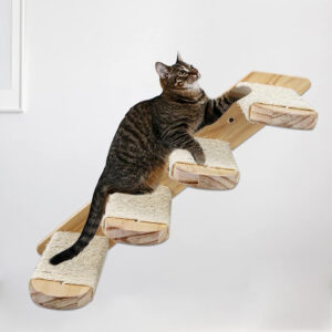 Wall Mounted Wooden Cat Climbing Ladder Sisal