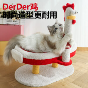 DerDer Chicken Cat Climbing Frame Sisal Rope Scratcher