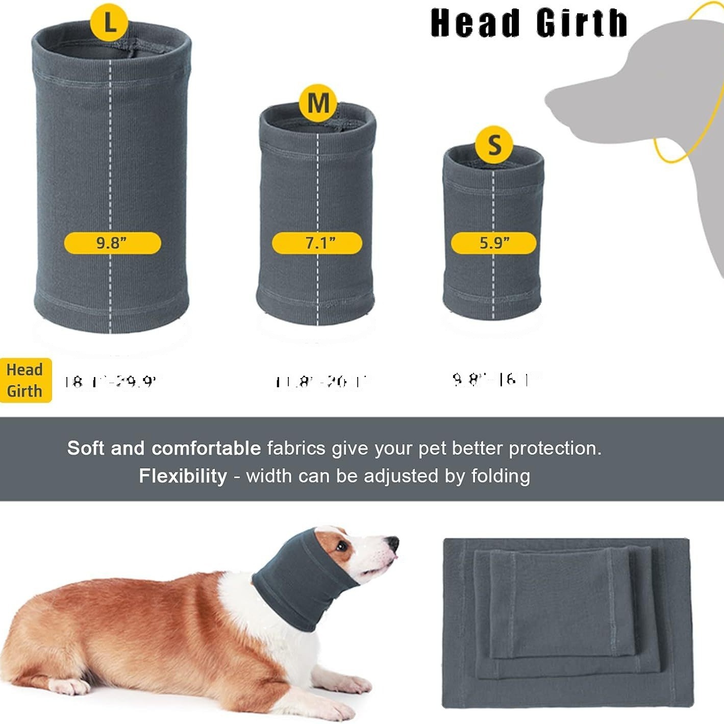 Pet Dog Neck Warmer Anti-Static Thunderstorm Calming Head Cover - Image 3