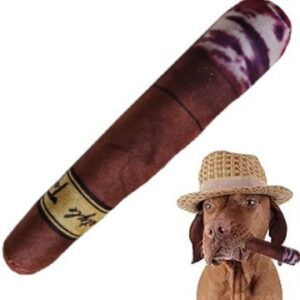 Pet Cigar Pipe Plush Squeaky Chew Toy