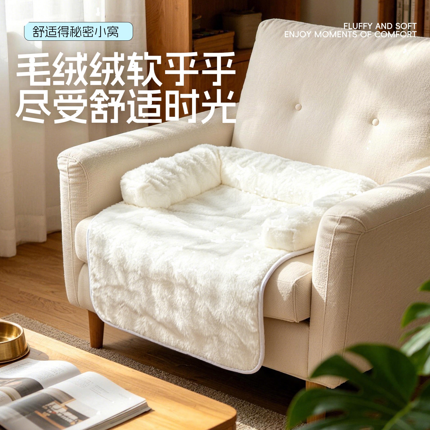 Warm Plush Sofa Bed Mat For Pets - Image 2
