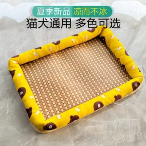 Summer Cool Mat Woven Rattan Pet Bed Pad