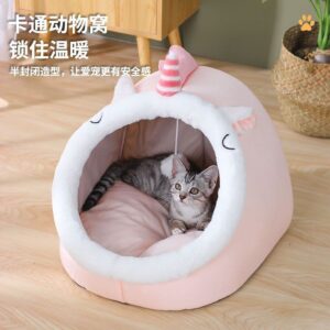 Unicorn Cat Bed Semi-Enclosed Cat House Pet Bed