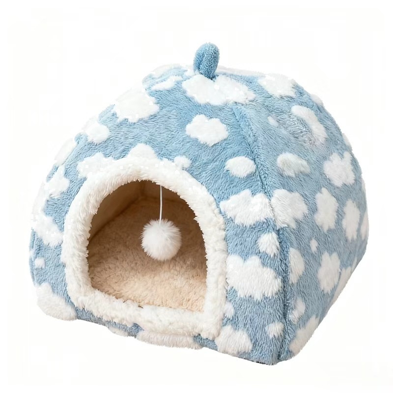 Cloud Cotton Velvet Triangular Cat House Winter Warm - Image 5