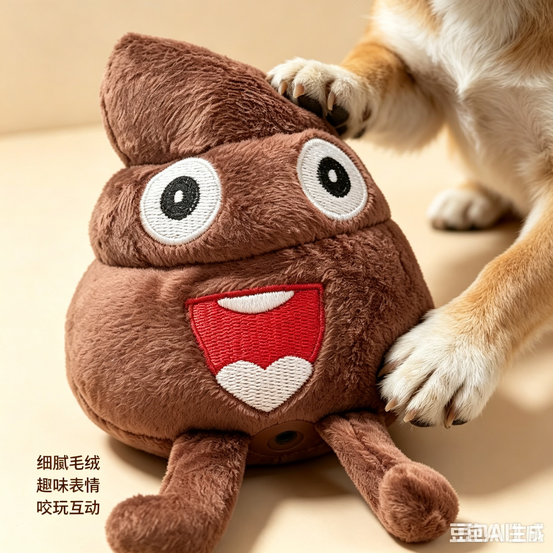 Dog Plush Squeaky Poop Toy For Halloween - Image 3