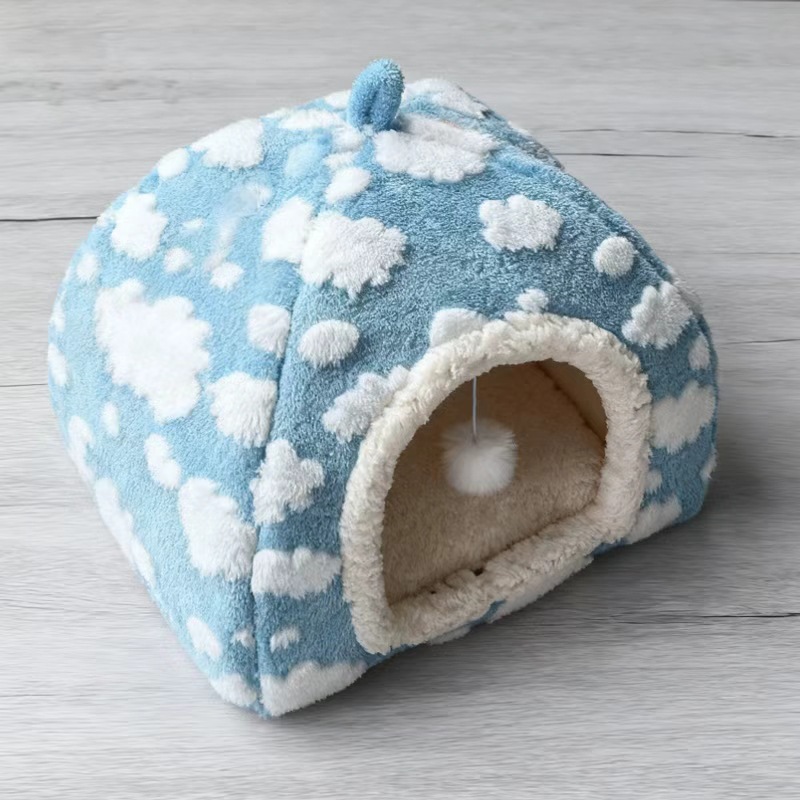Cloud Cotton Velvet Triangular Cat House Winter Warm - Image 3