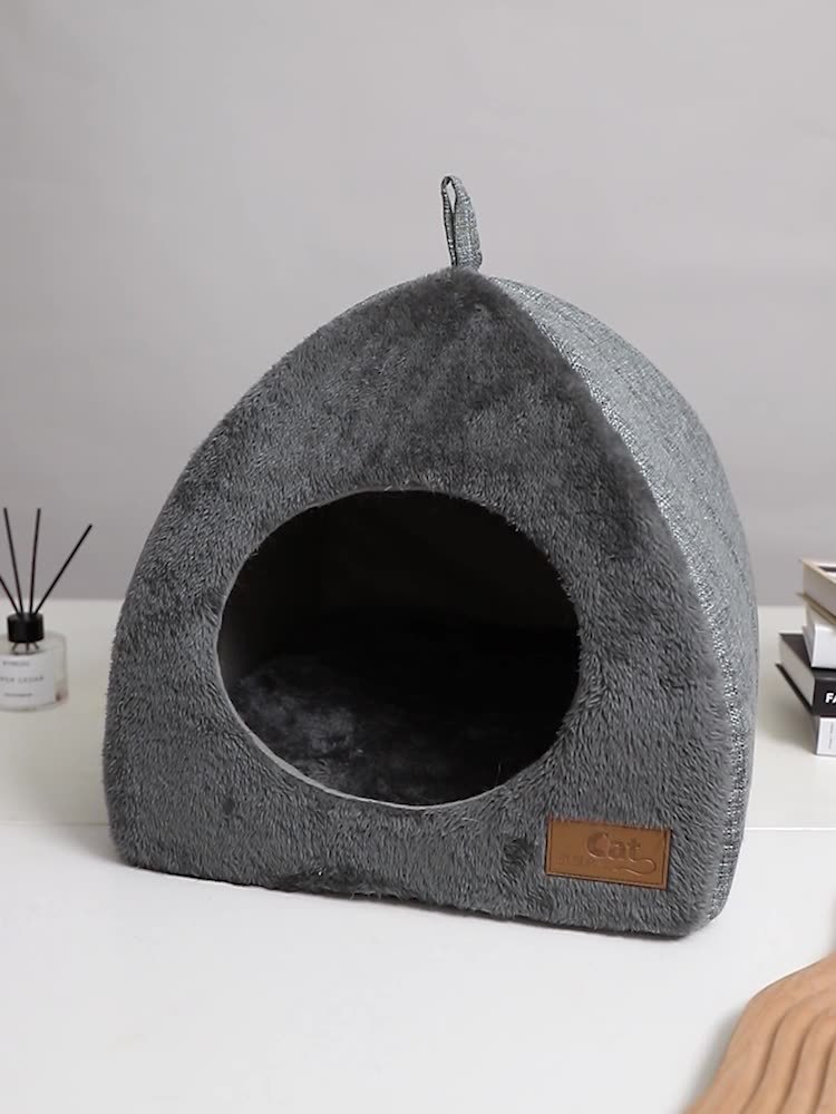 Triangular Enclosed Cat House For Deep Sleep - Image 3