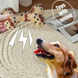 Squeaky Plush Bone Dog Toy For Chewing