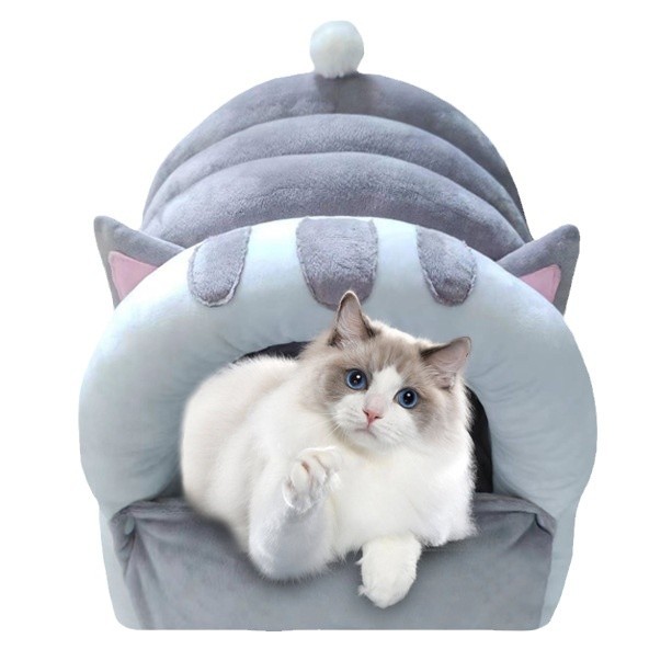 Fully Enclosed Soft Pet Bed With Cover - Image 5