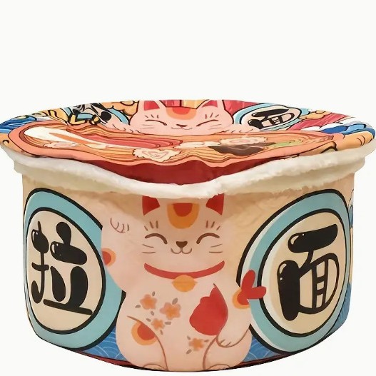 Instant Noodle Cat Bed Dog House Winter Warm Removable