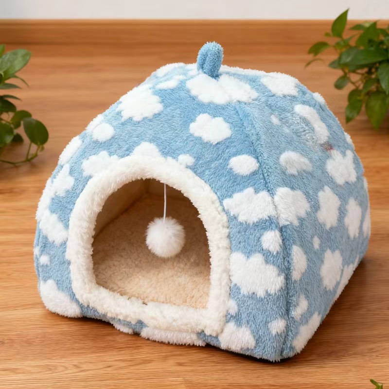 Cloud Cotton Velvet Triangular Cat House Winter Warm - Image 2