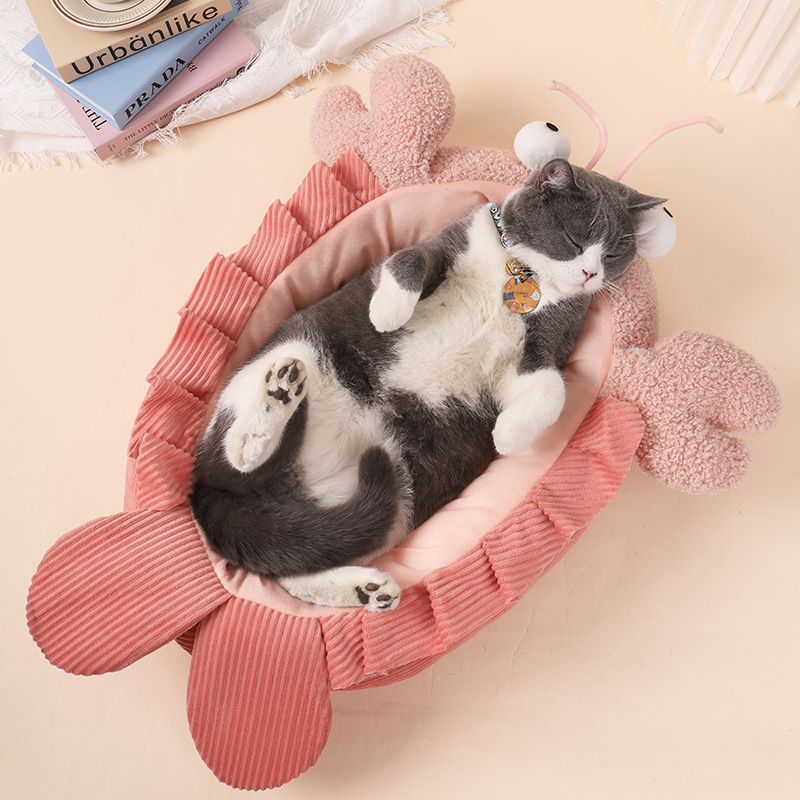 Open Lobster Shaped Cat Bed Pet House For Summer - Image 2