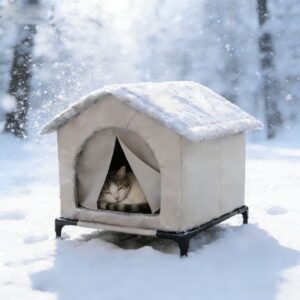 Waterproof Outdoor Cat House Grey Aluminum Foil