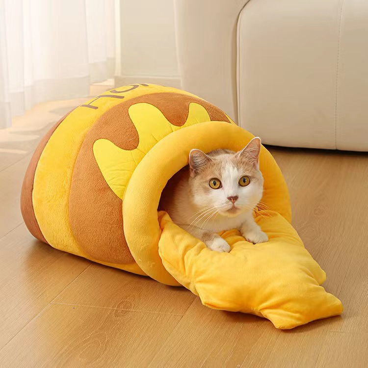 Honey Jar Cat Bed Deep Sleep Removable Pet House - Image 4