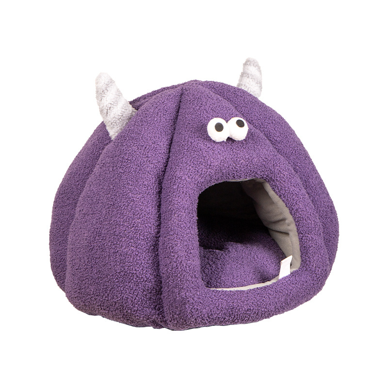 Monster Cat Bed Winter Warm Enclosed Cat House Kitten Bed - Image 5