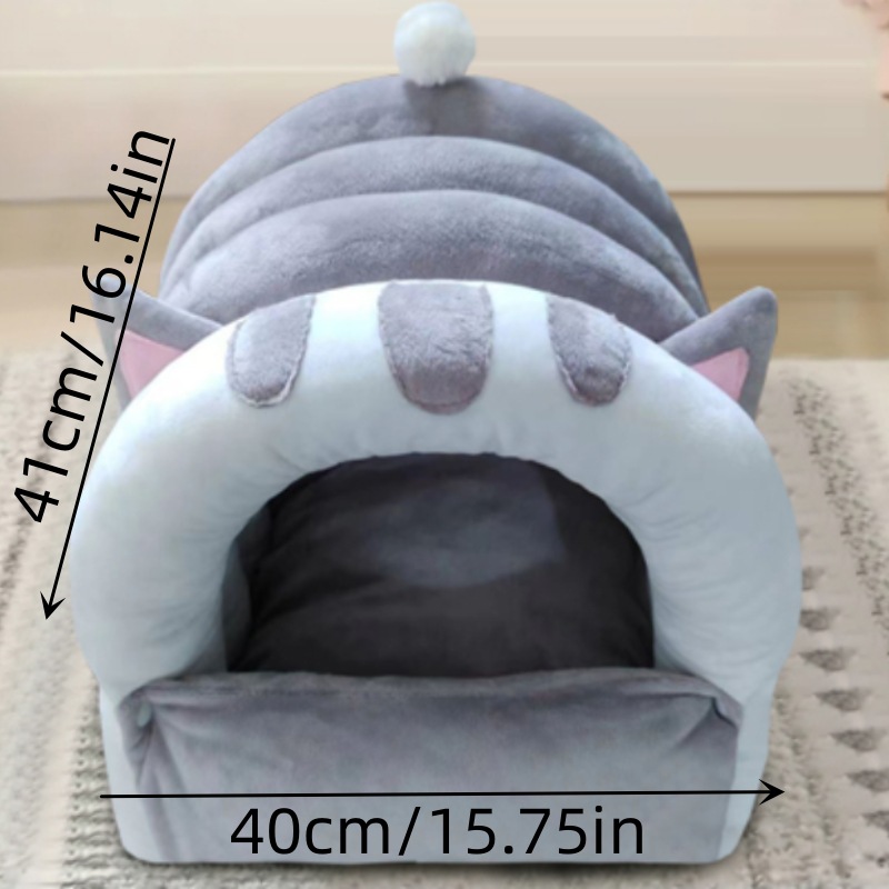 Fully Enclosed Soft Pet Bed With Cover - Image 2