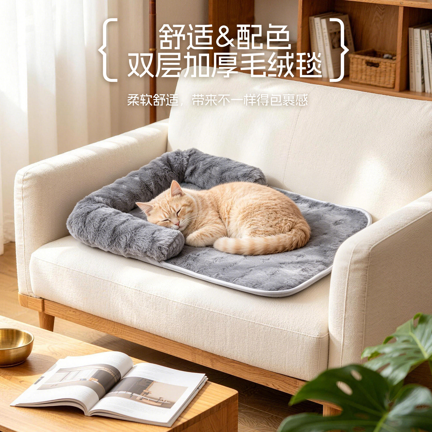 Warm Plush Sofa Bed Mat For Pets - Image 4