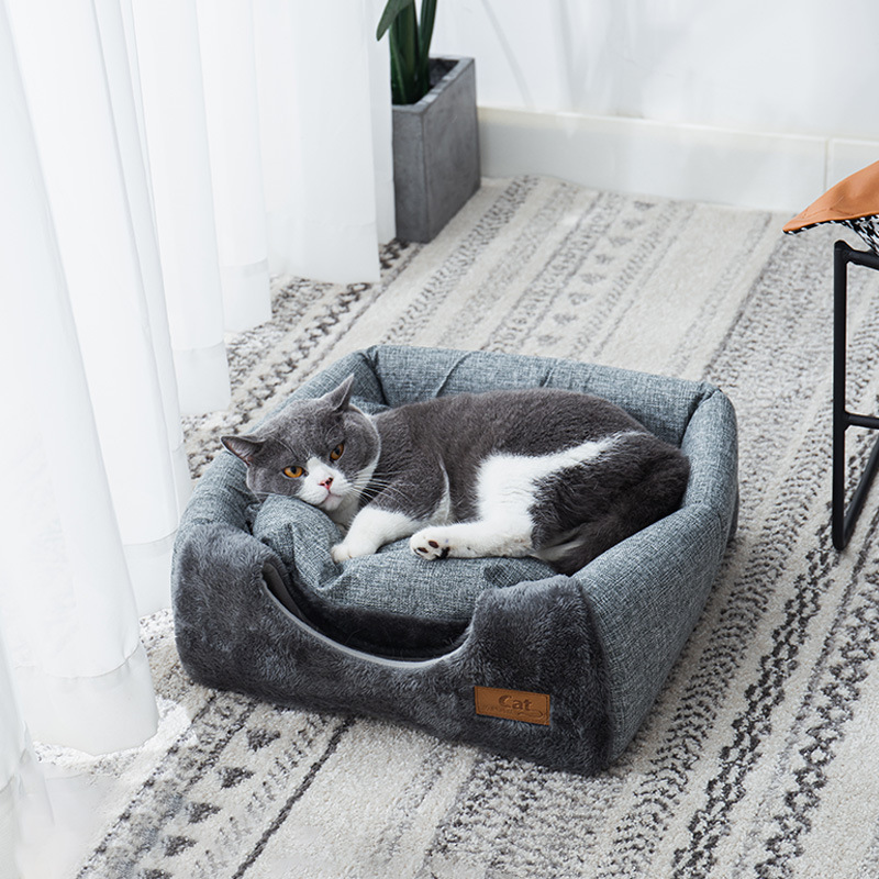Triangular Enclosed Cat House For Deep Sleep - Image 4
