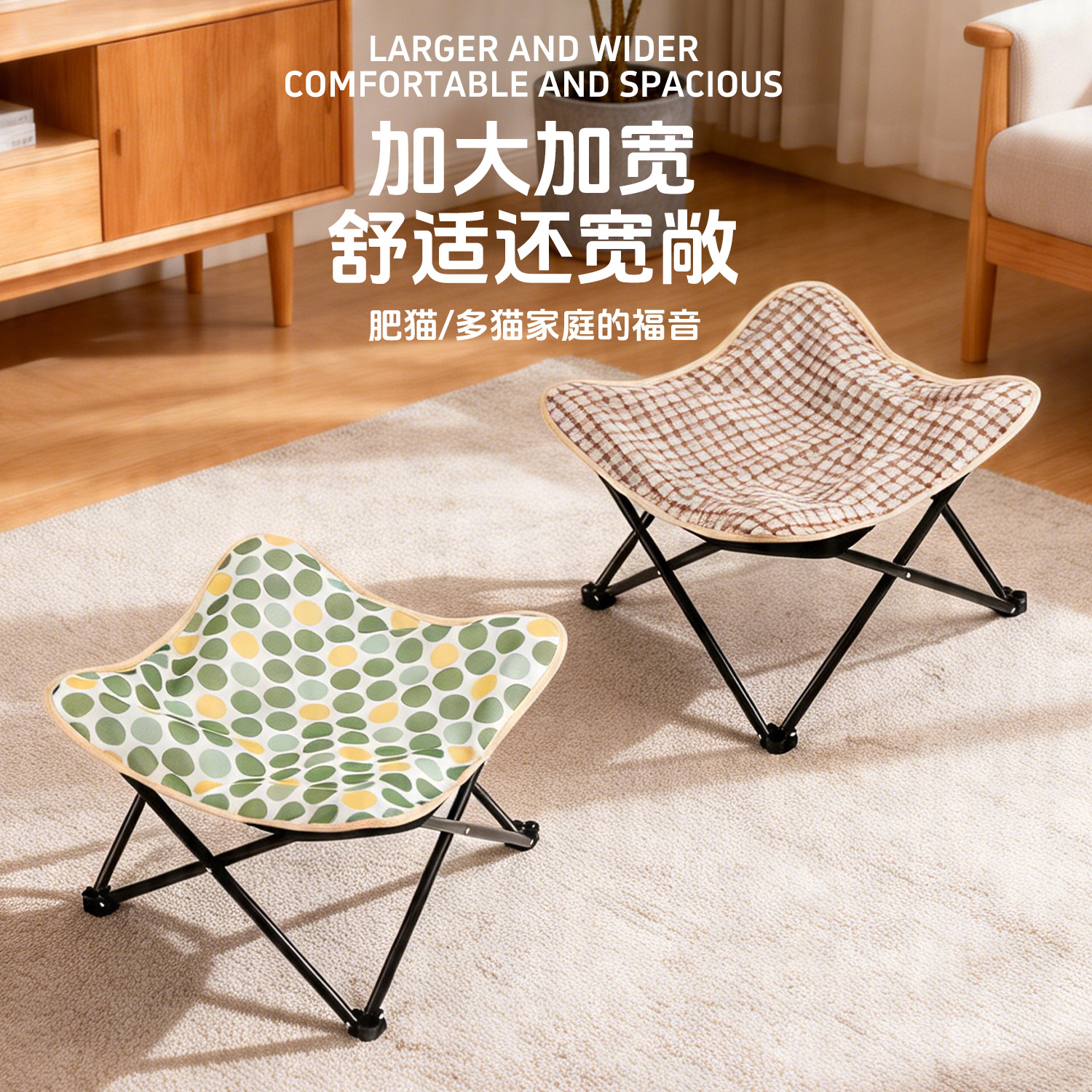 Foldable Elevated Dog Bed Cat Bed Four Seasons Small Pet Cot - Image 3
