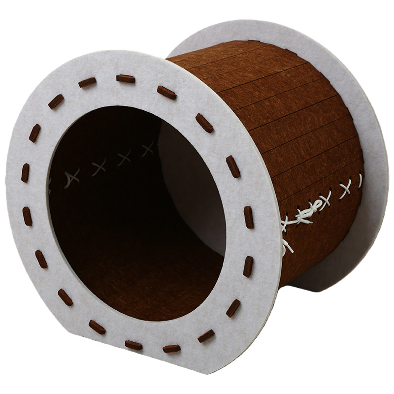 Felt Cat Bed Cat Paw Tunnel Four Seasons Semi-Enclosed Cat House - Image 5