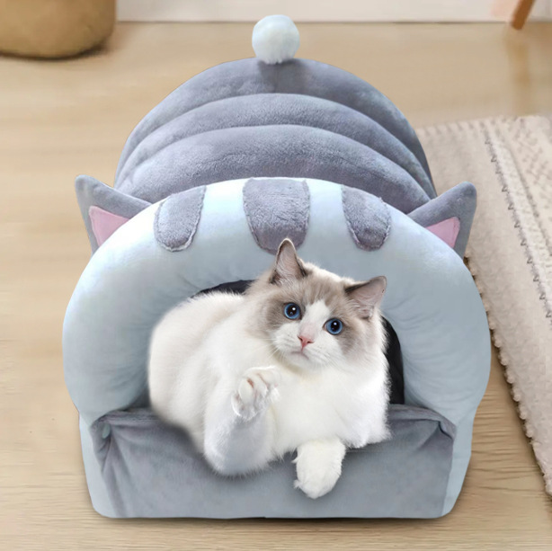 Fully Enclosed Soft Pet Bed With Cover - Image 3