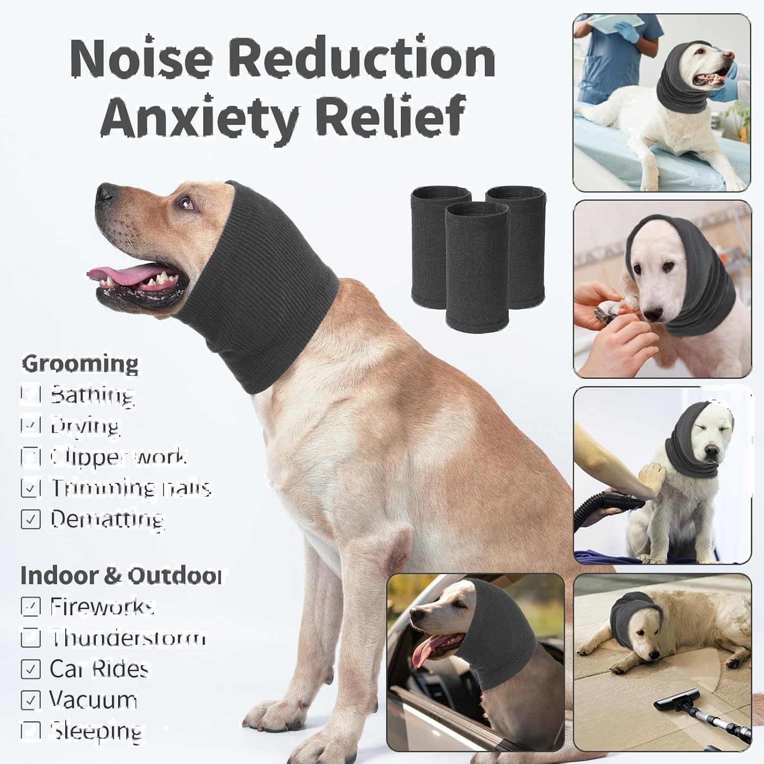Pet Dog Neck Warmer Anti-Static Thunderstorm Calming Head Cover - Image 4