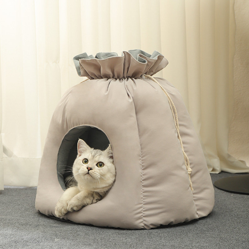 Warm Money Bag Enclosed Cat House Bed - Image 4