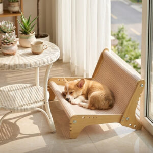 Cat Scratcher Lounge Sofa Bed With Wooden Frame