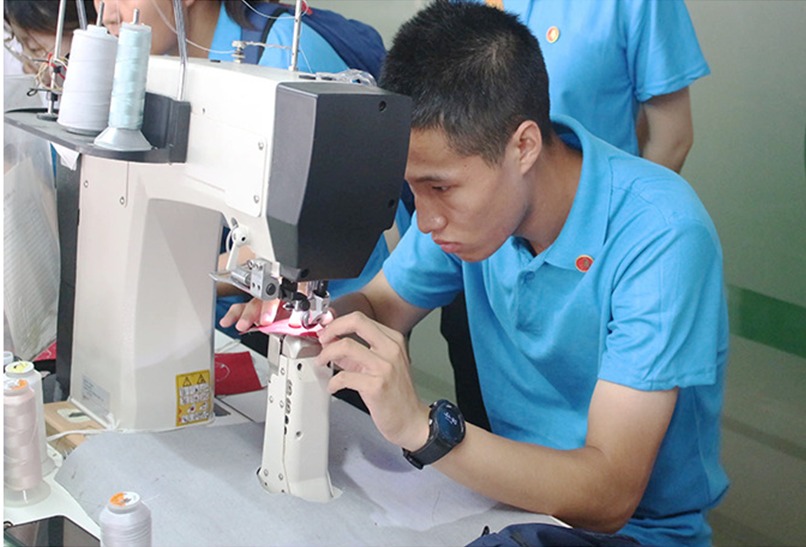 Sewing line close-up