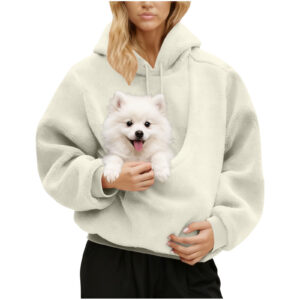 Plush Pet Pocket Hoodie — Cozy Fleece Lined