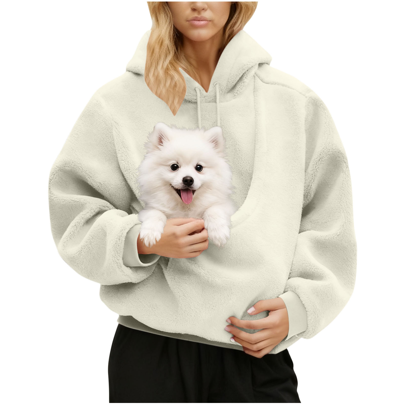 Plush Pet Pocket Hoodie — Cozy Fleece Lined