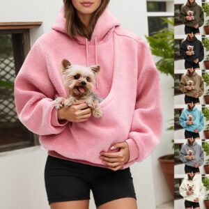 Fleece Sherpa Pet Pocket Pullover — Short Jacket